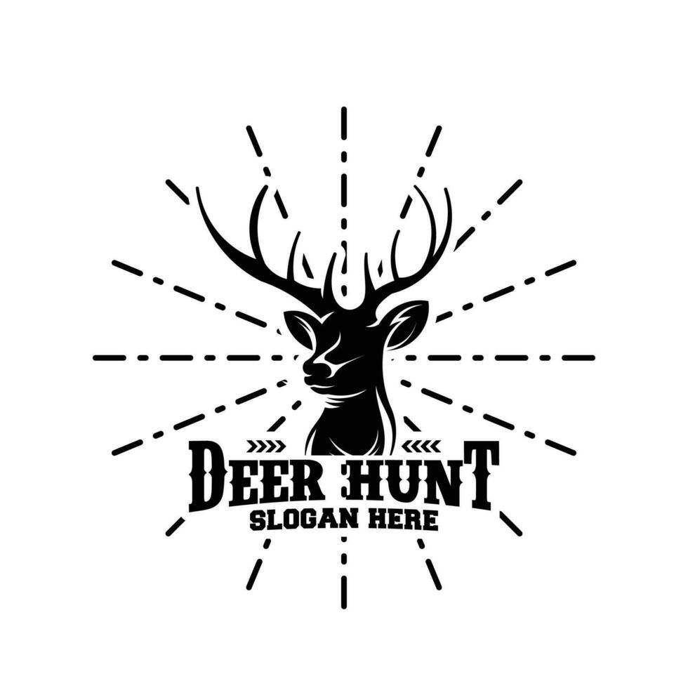 deer hunter logo type, template, and vector