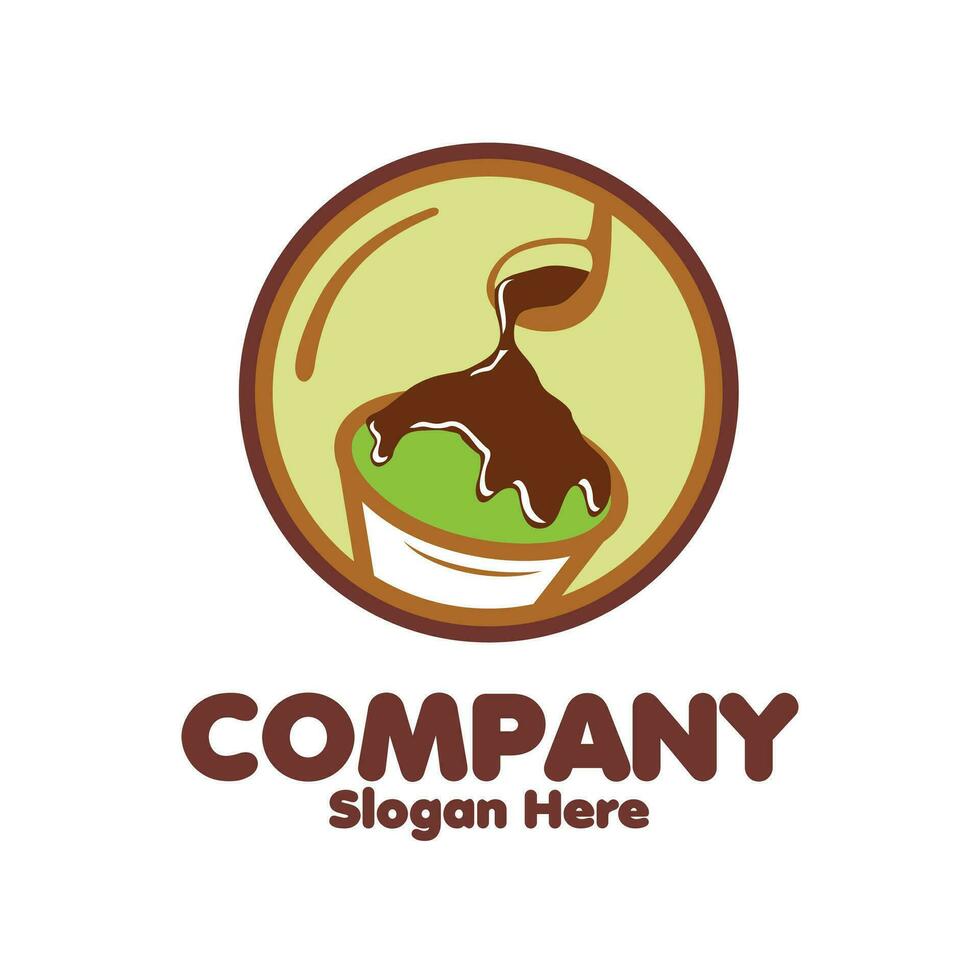Ice cream Logo design vector template Negative space style. Logotype concept icon silhouette.