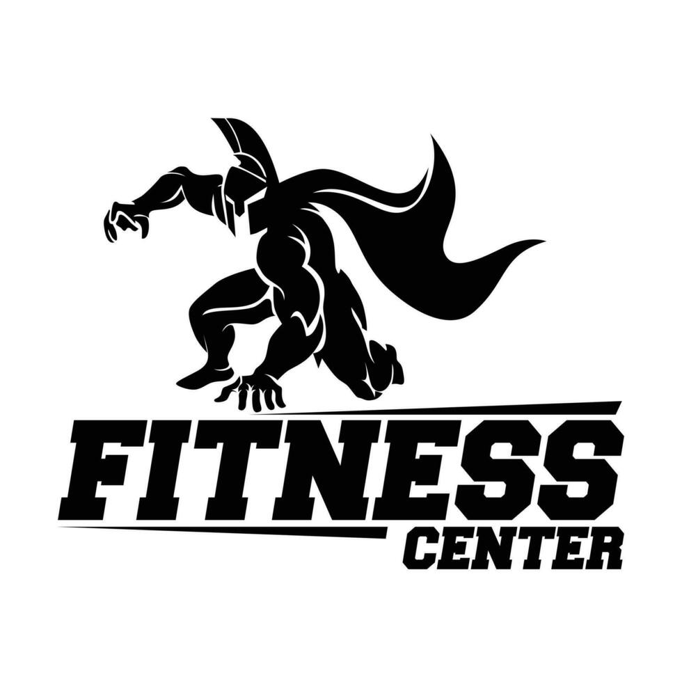 Warrior Fitness Gym Logo Design Template vector