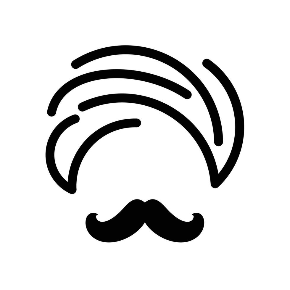 Turban Fork Mustache Indian Food Restaurant logo design vector