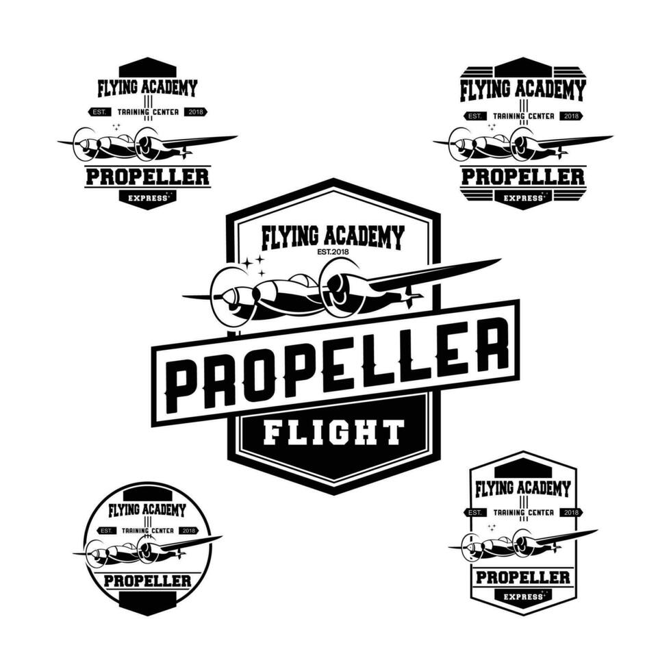 Vintage Vector Airplane Labels Set with Retro Typography. Isolated.