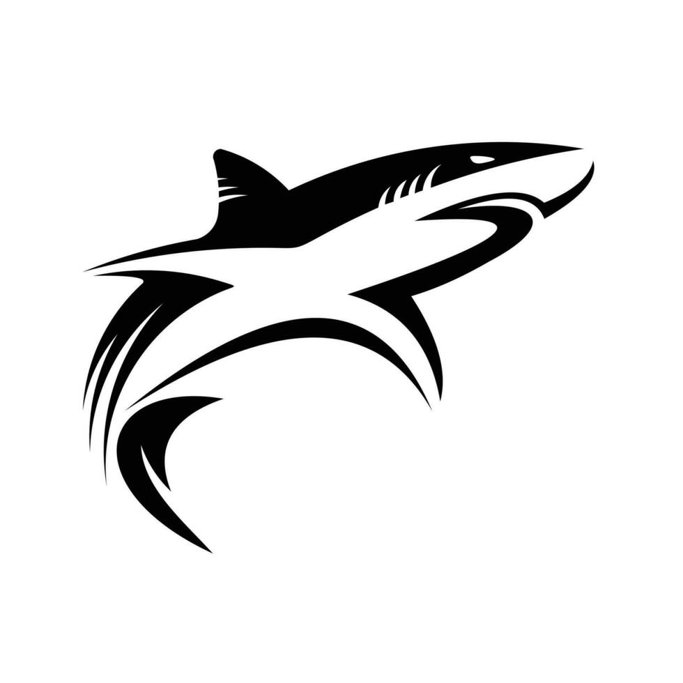 Isolated angry shark vector logo. Shark vector