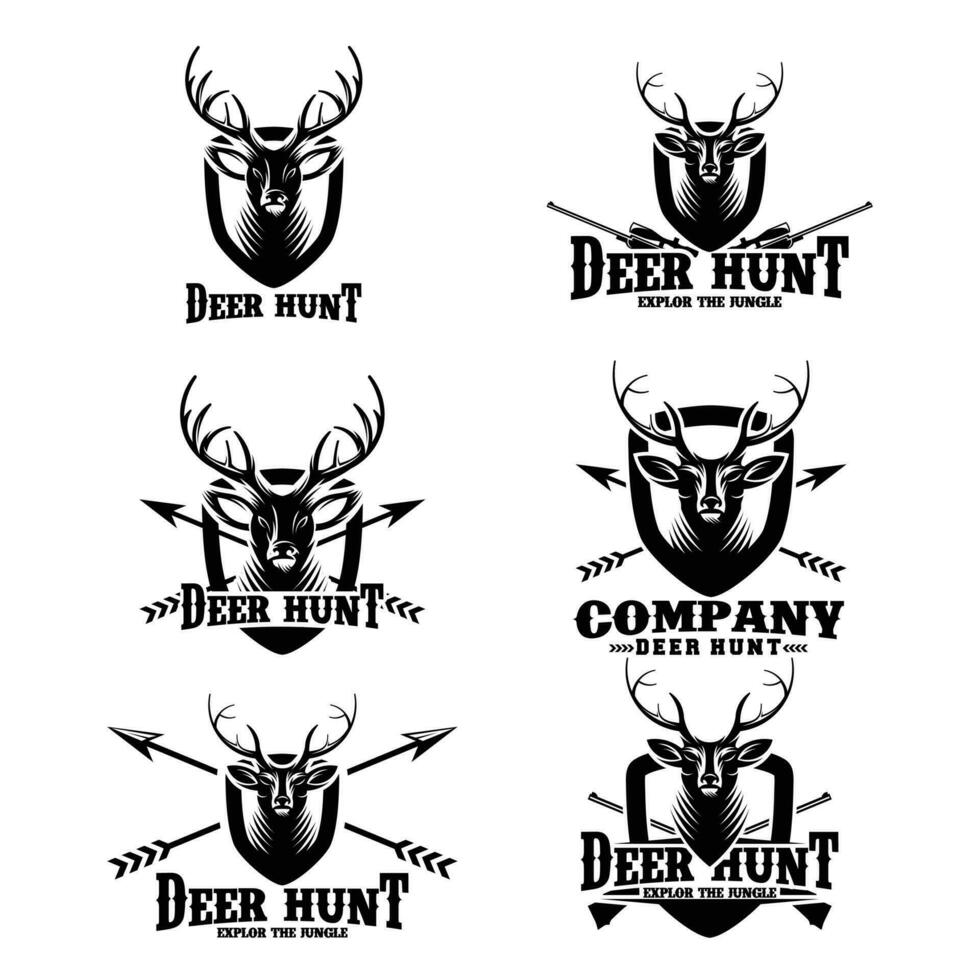 vector conjunto de caza club etiquetas, insignias y diseño elementos