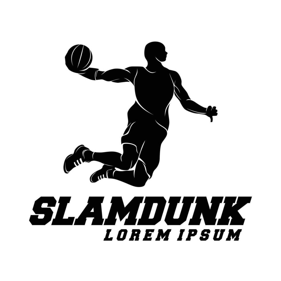 basketball player silhouette logo vector