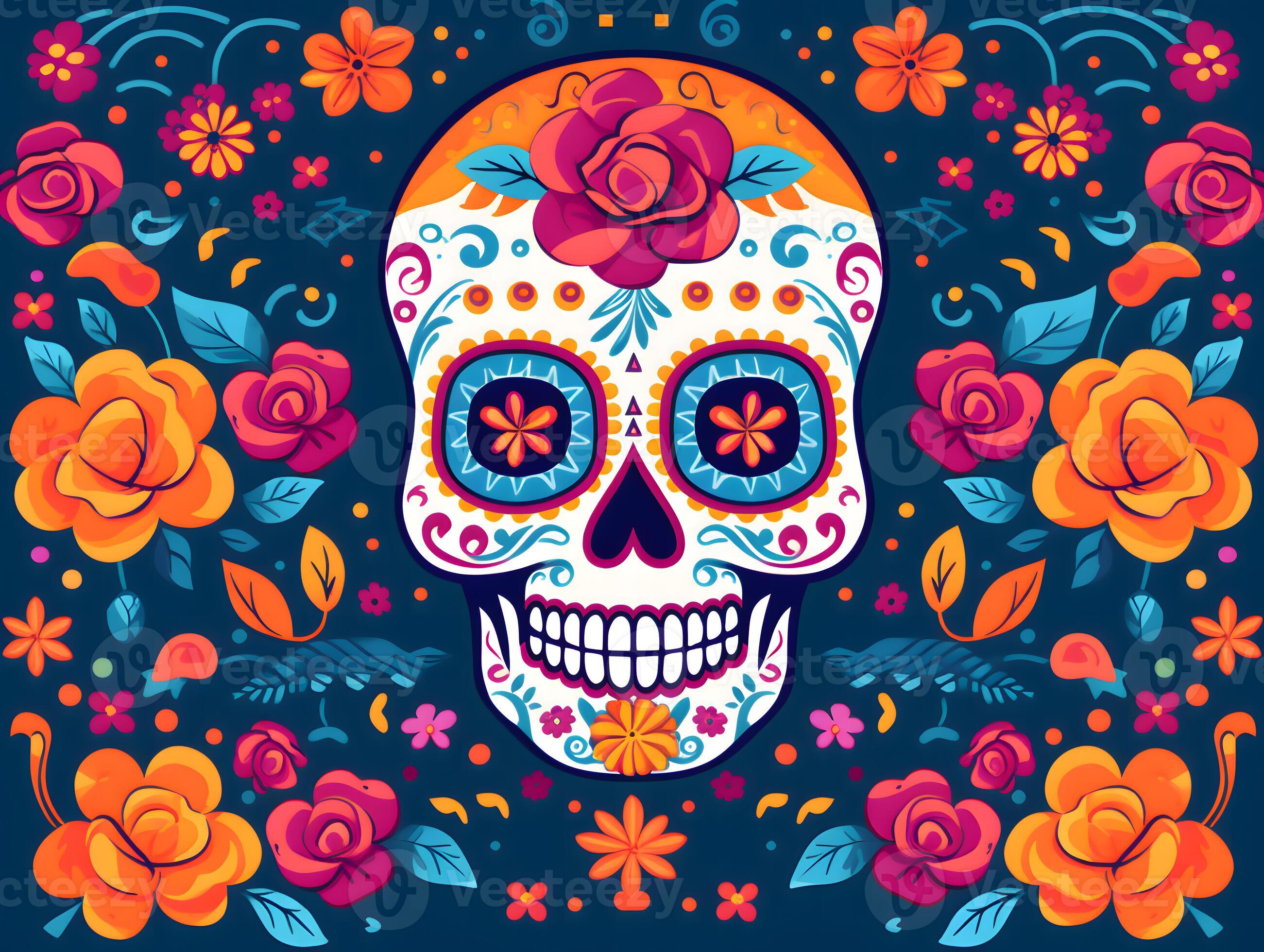 Ai Generated Dia de Muertos Day of the Dead Mexico Dark