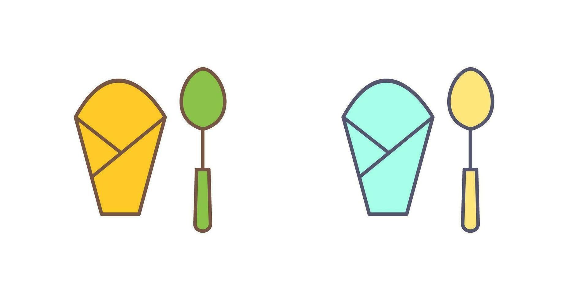 Spoon and Napkin Vector Icon