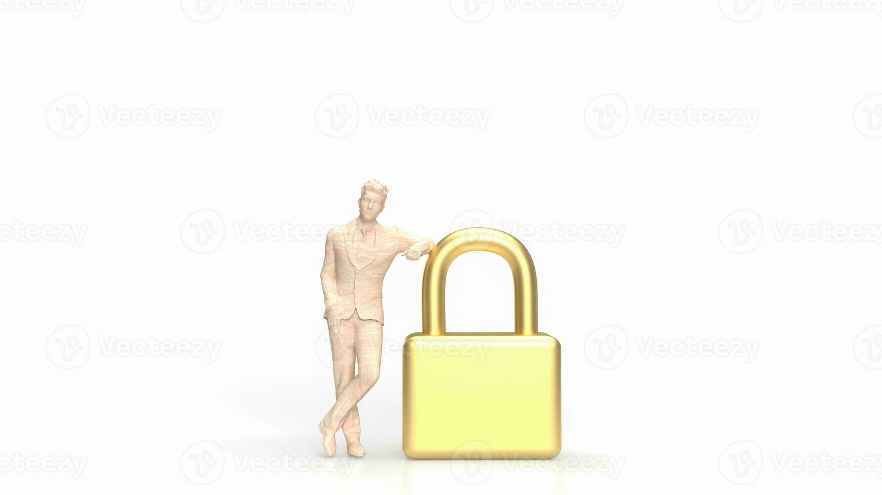 The man and master key for security concept 3d rendering photo