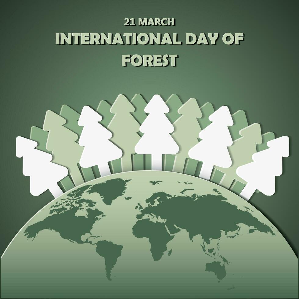 internacional bosque día 21 marzo vector ilustración