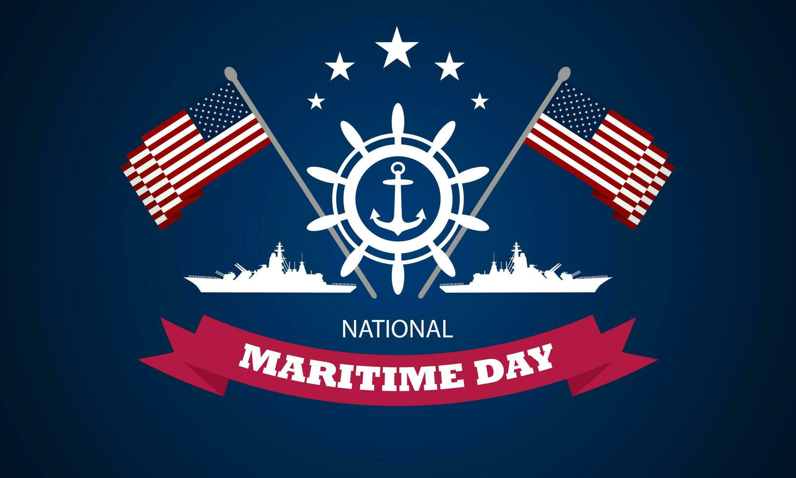 Happy National Maritime Day May 22 Background vector illustration