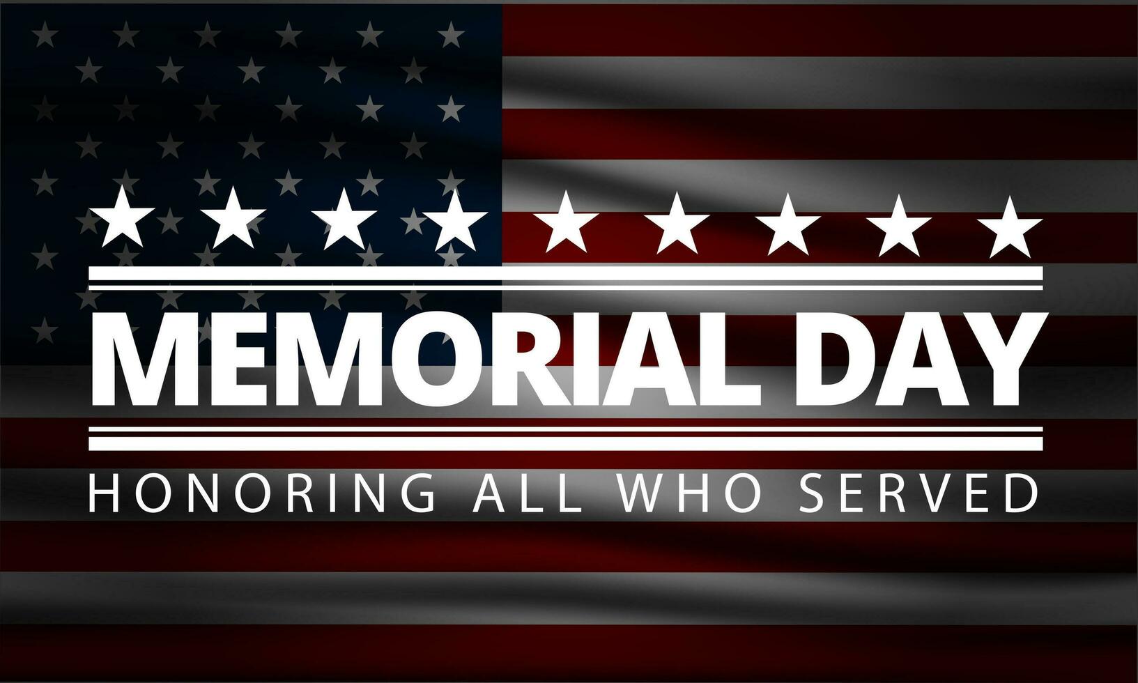 Memorial day background design with honoring all who served text vector