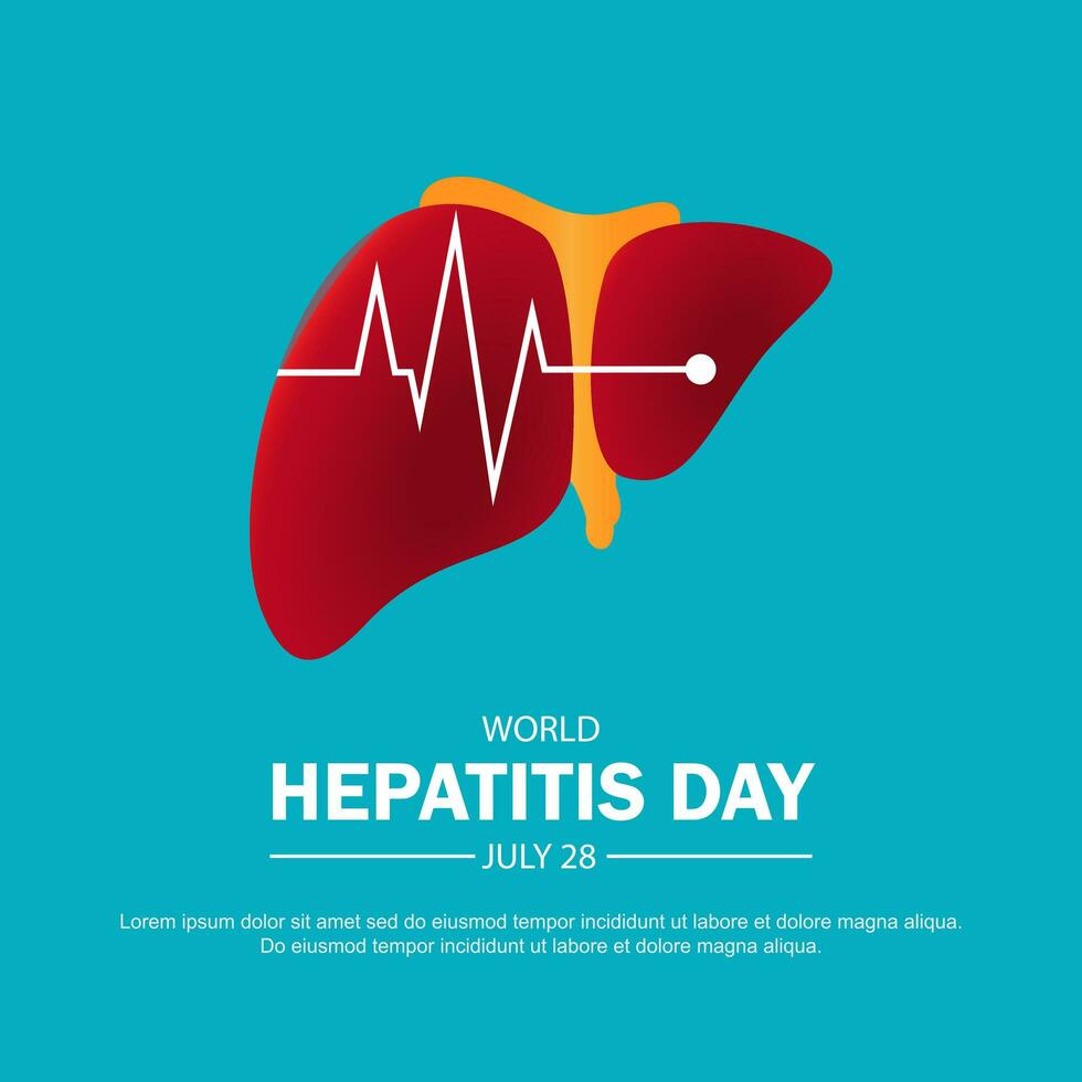 World Hepatitis Day July 28 Background Vector Illustration