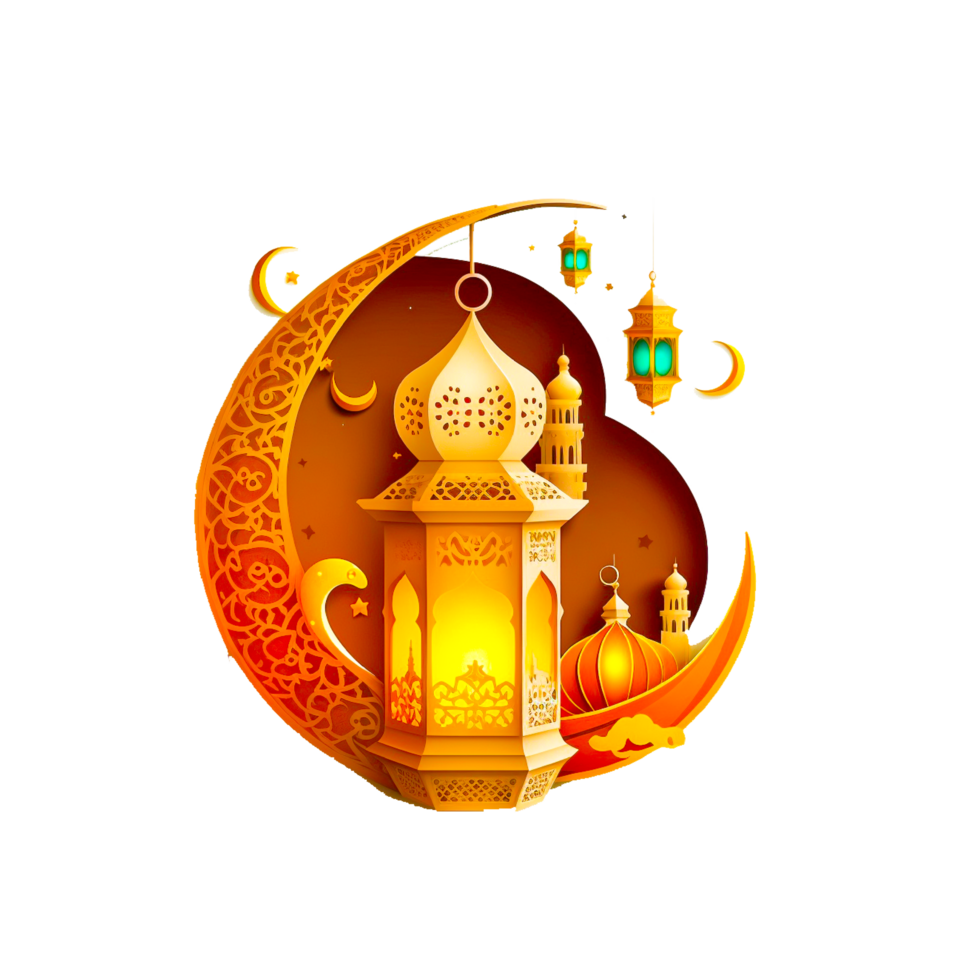 Ramadan Lantern  PNG generative ai