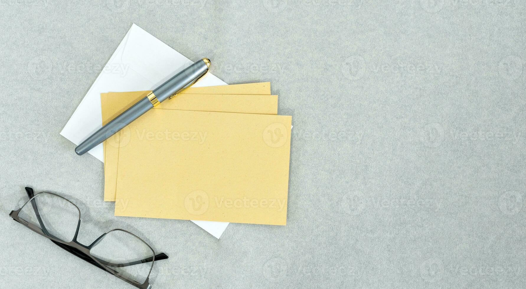 Blank open envelope with place for text for greeting card copy space. photo