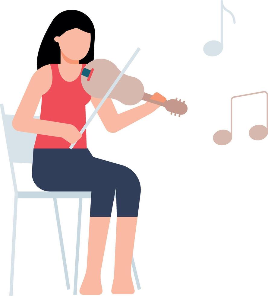 The girl is playing the violin. vector