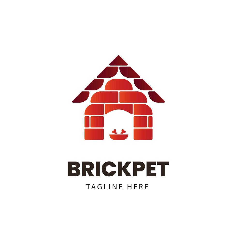 gradient brick logo design template vector