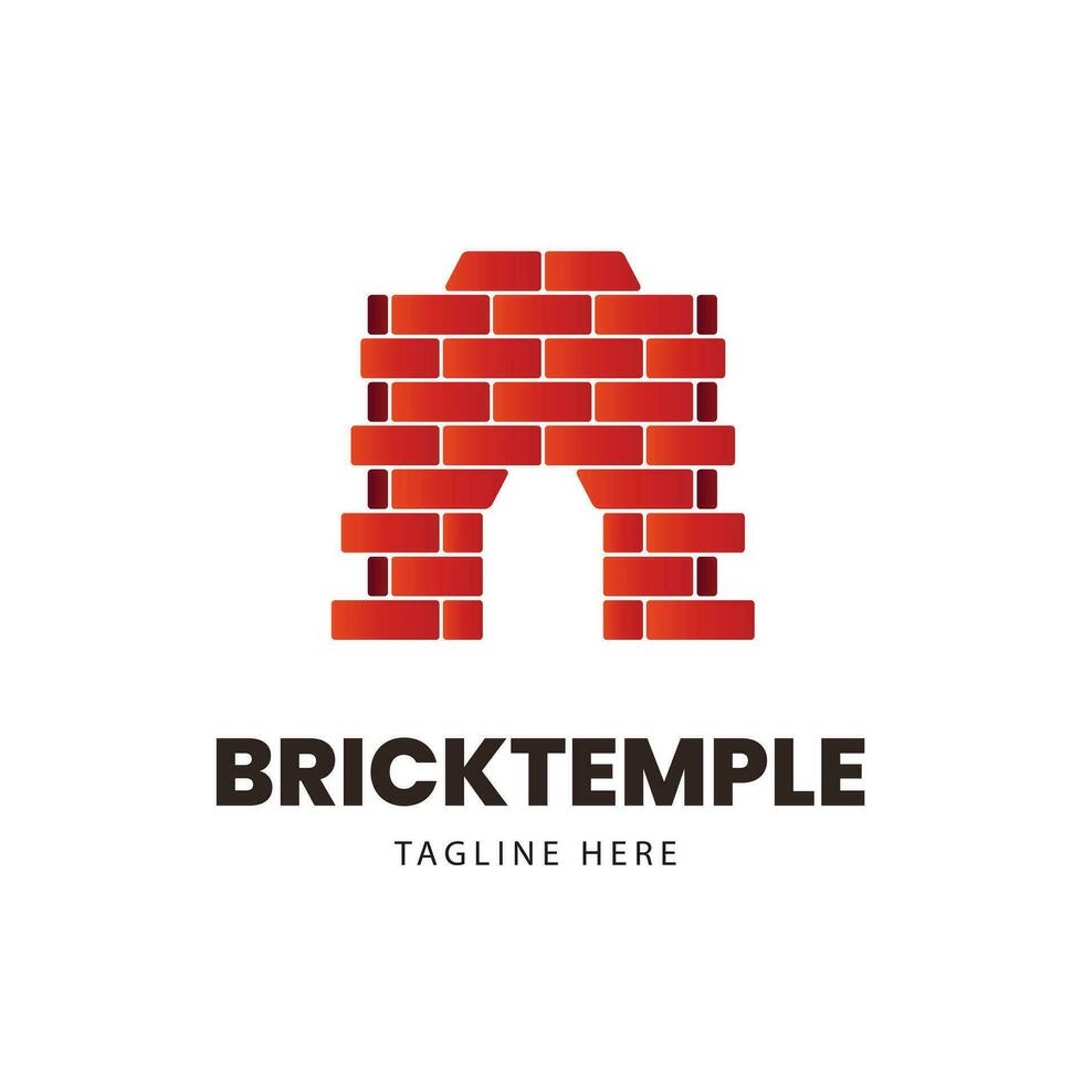 gradient brick logo design template vector