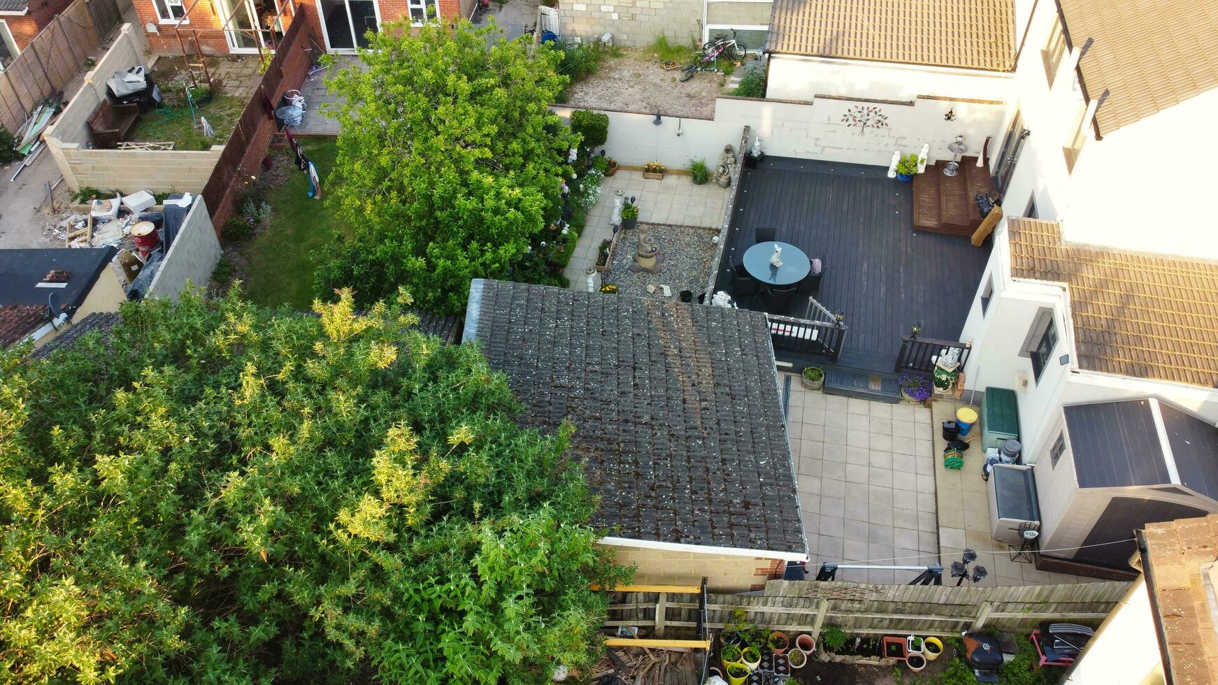 Aerial View of Residential District and Real Estate Homes at Luton Town of England UK. Footage Was Captured with Drone's Camera on June 11, 2023 photo