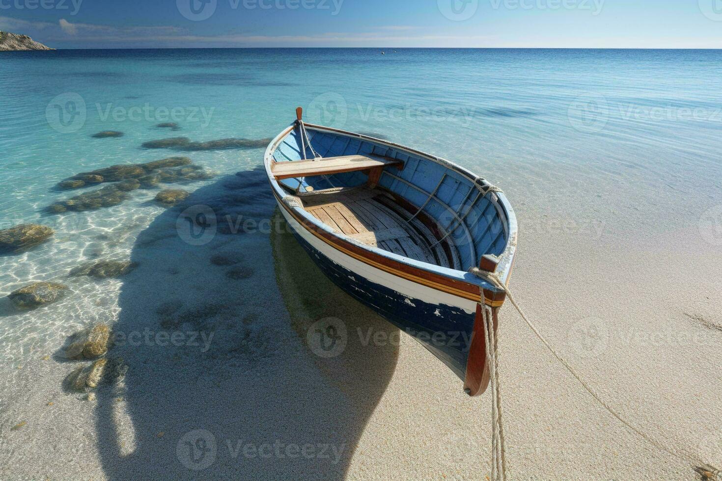 Wooden Boat on Shore Summer Background photo