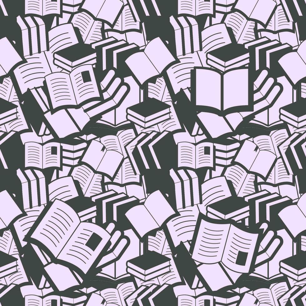 Seamless Set of books in doodle style vector illustration