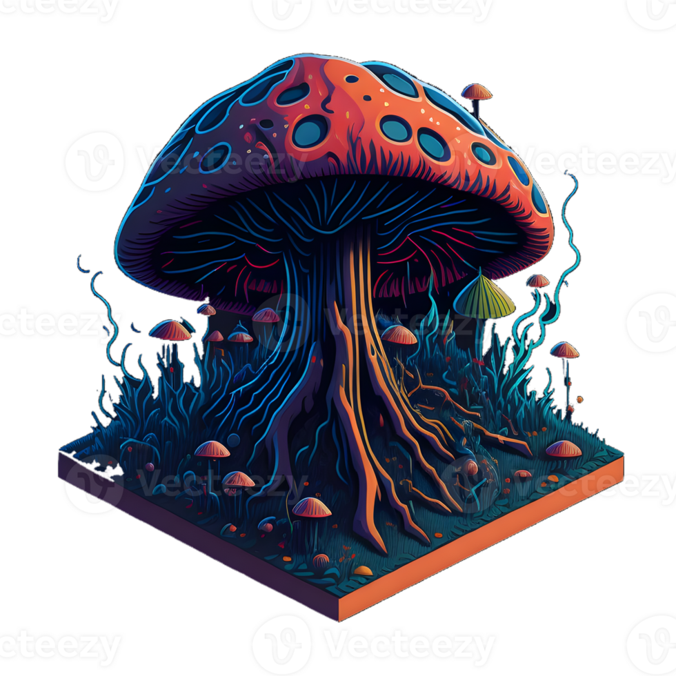 mushroom illustration in transparent background png