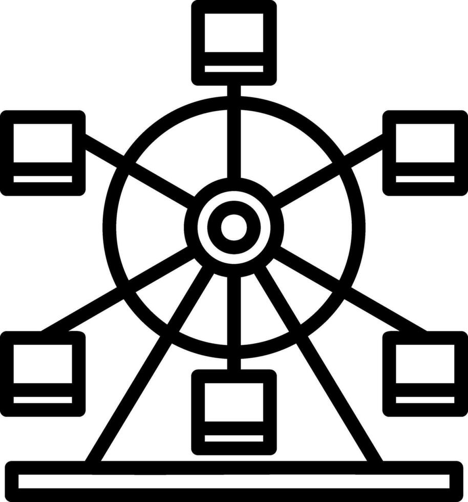 Ferris wheel Vector Icon Design