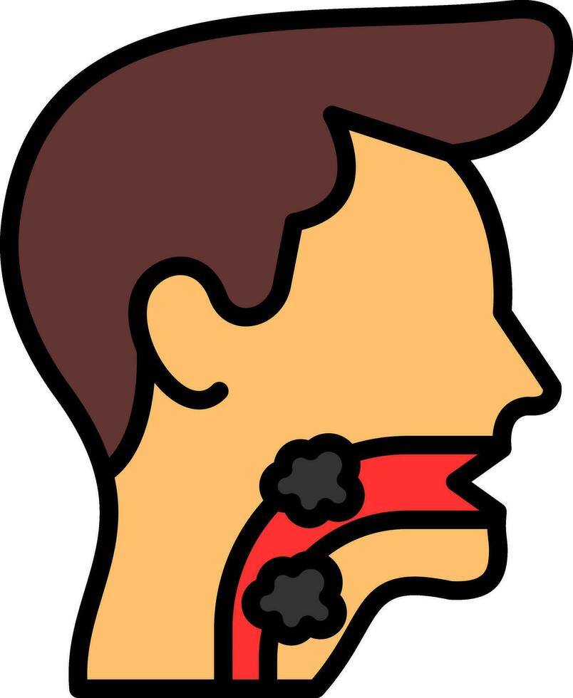 Throat cancer Vector Icon Design