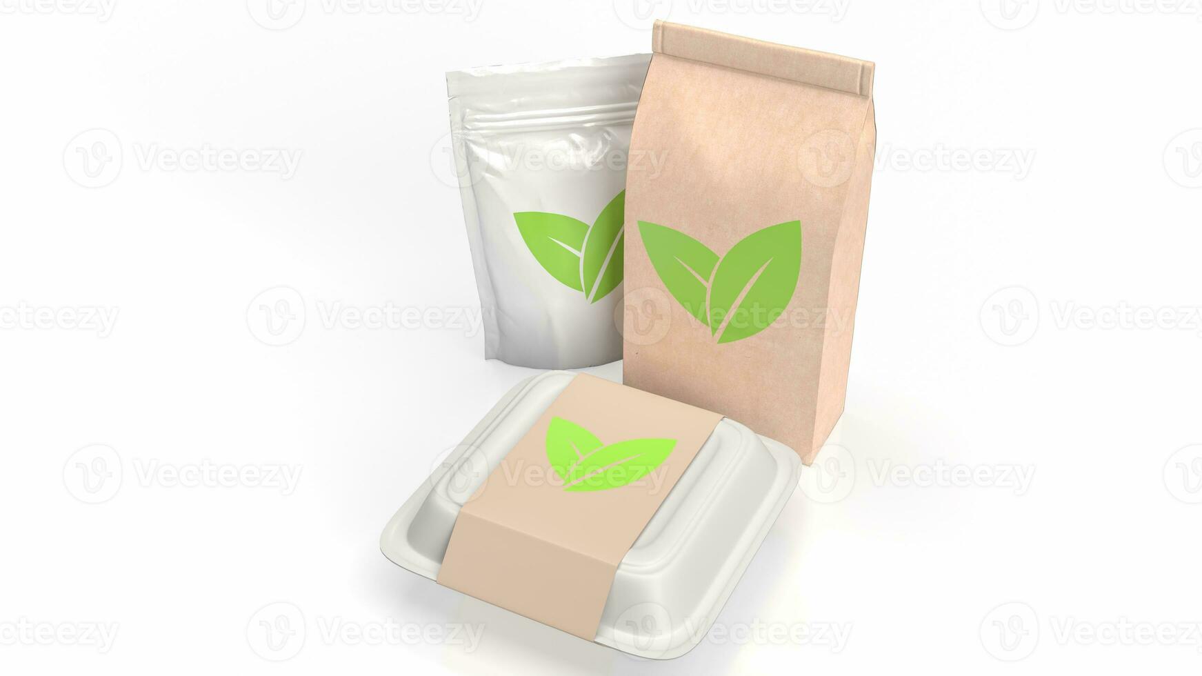 eco product on white background 3d rendering photo