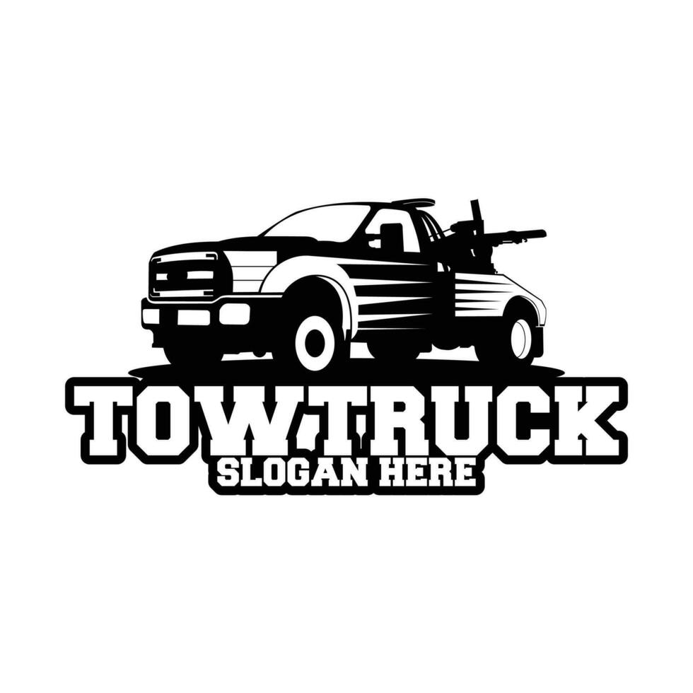 tow truck - towing truck - service truck with emblem logo style vector