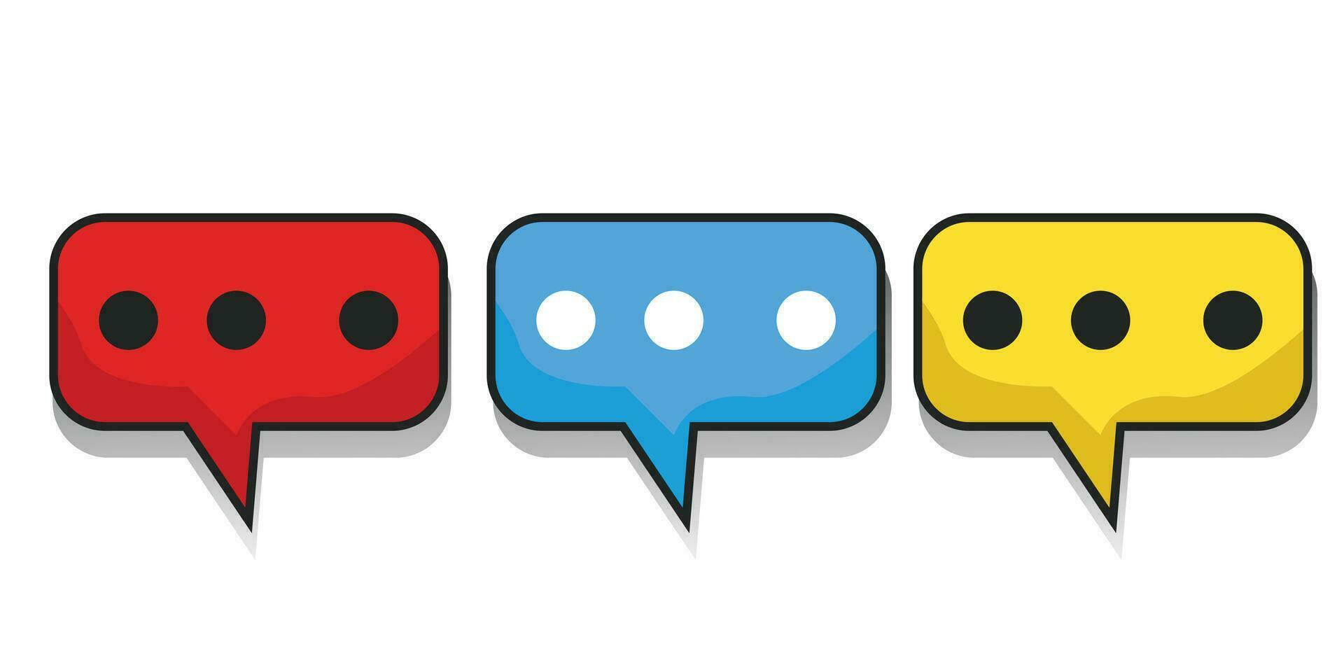 Chat and Speech Bubble icons Set on Vector white Background