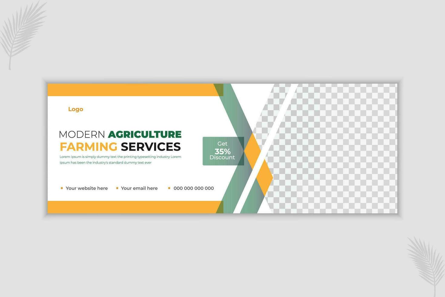 Lawn Gardening and Farming Services Web Banner Design Template vector