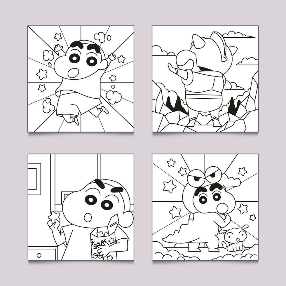 Cute Little Boy Story Children Coloring Book Pages vector