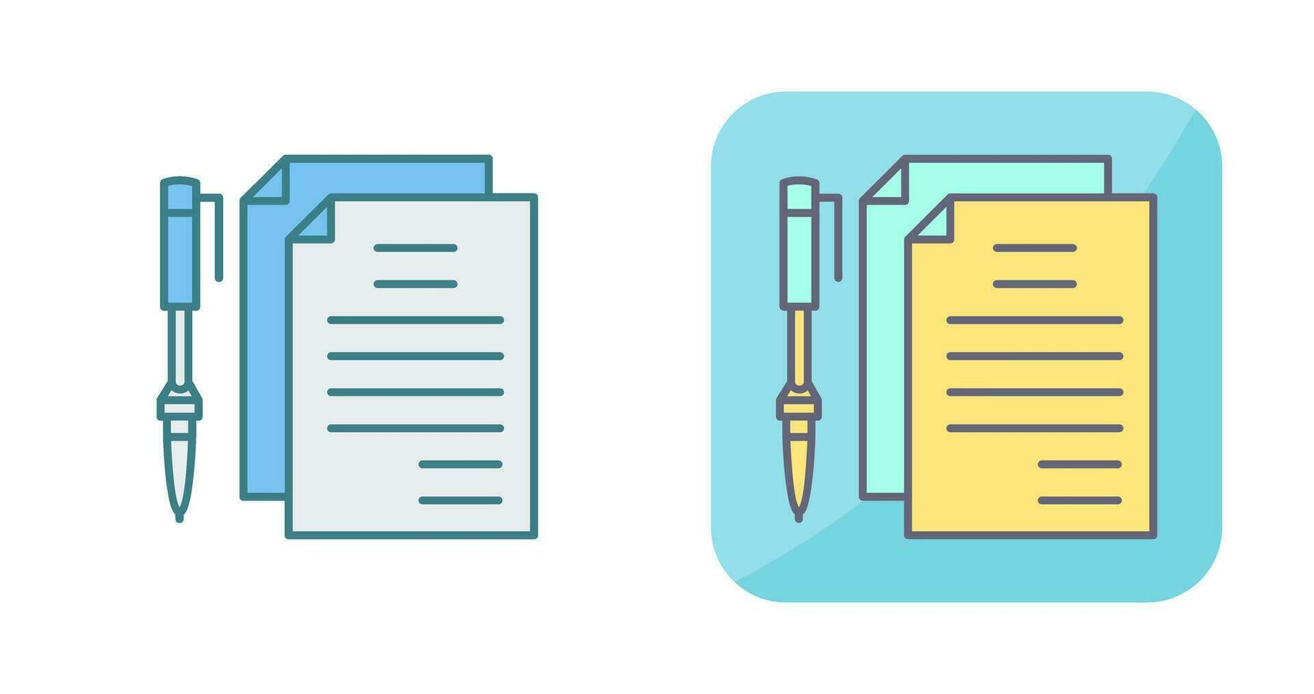 Unique Documents and Pen Vector Icon