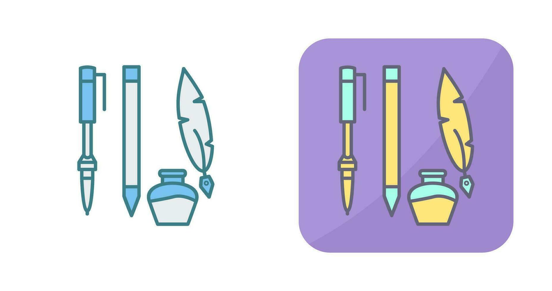 Unique Writing Equipment Vector Icon