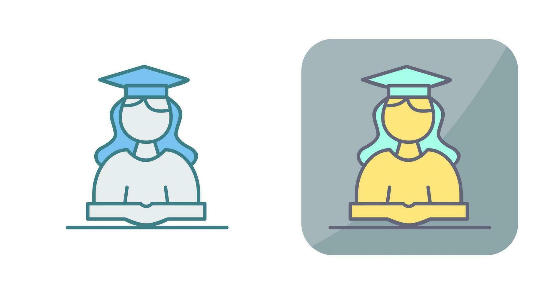 Unique Female Student Vector Icon