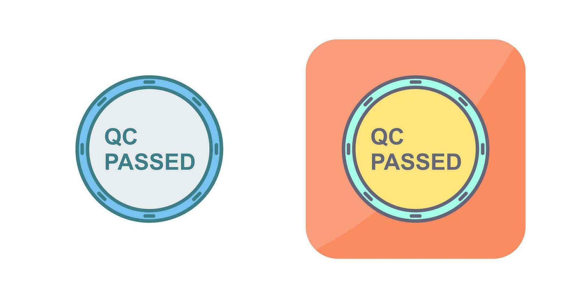 icono de vector de control de calidad único aprobado