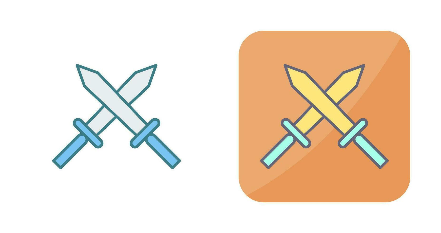 único icono de vector de dos espadas