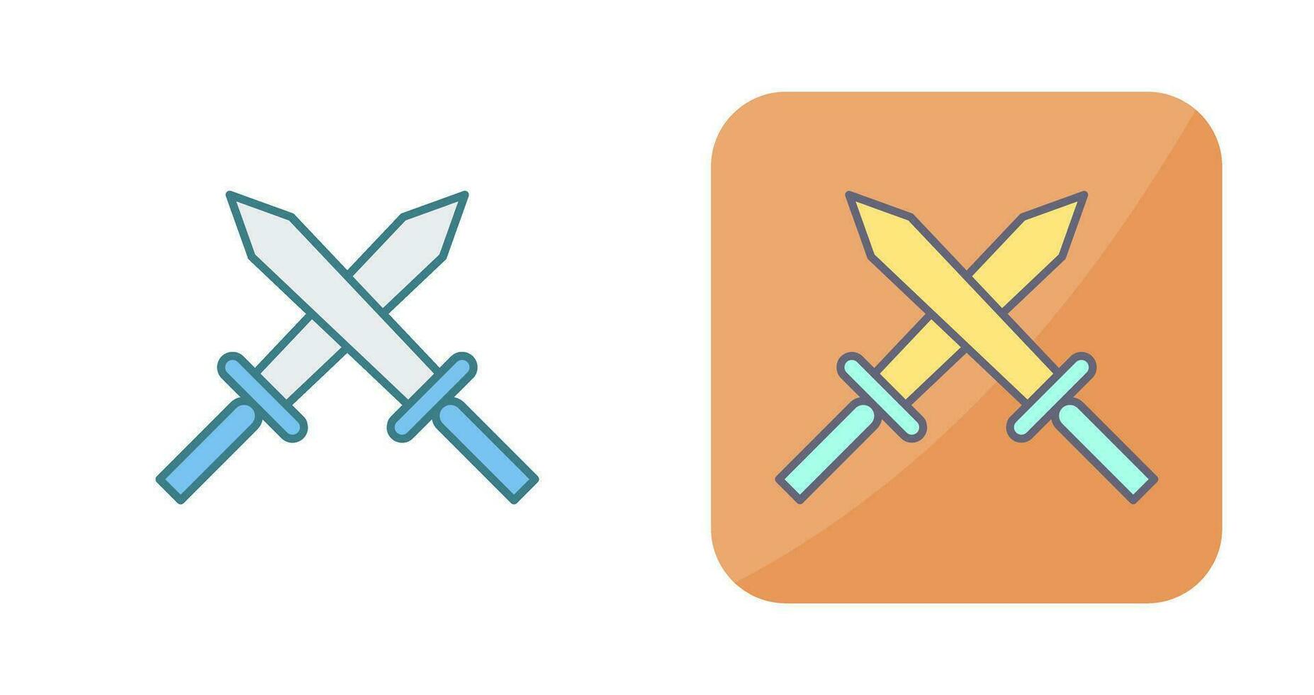 Unique Two Swords Vector Icon