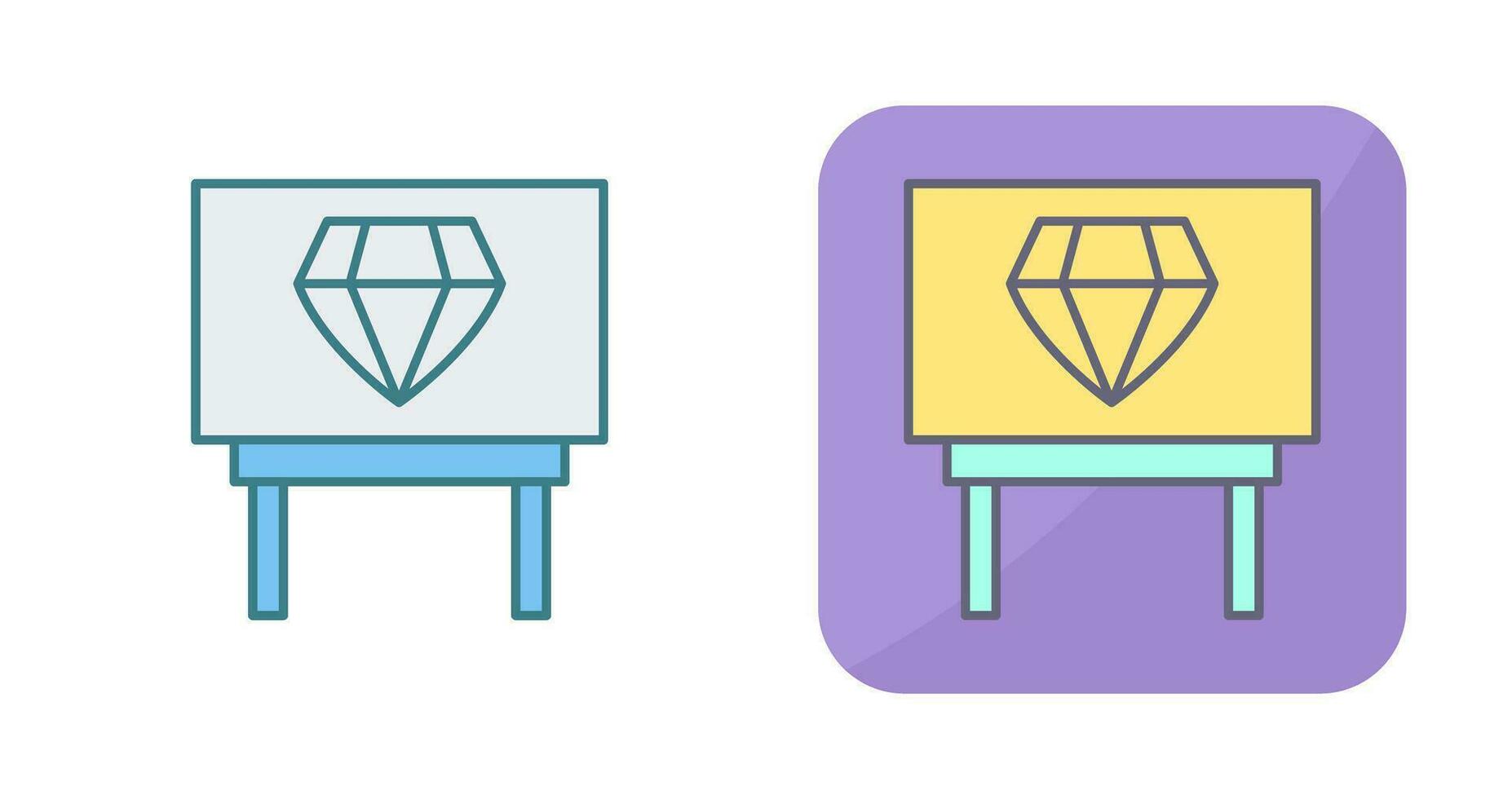 icono de vector de exhibición de diamantes