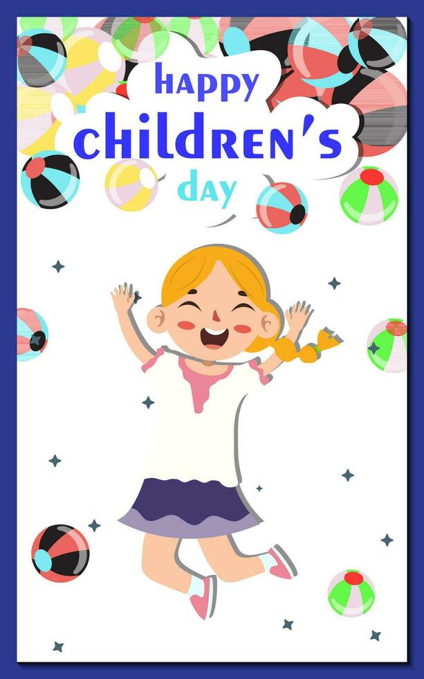 vector flat happy children's day