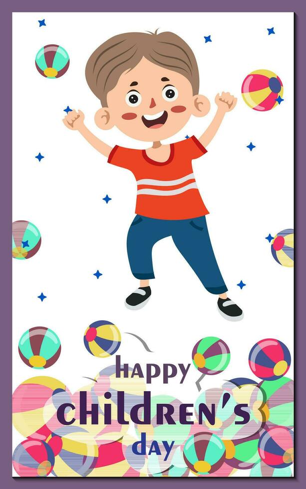 vector flat happy children's day