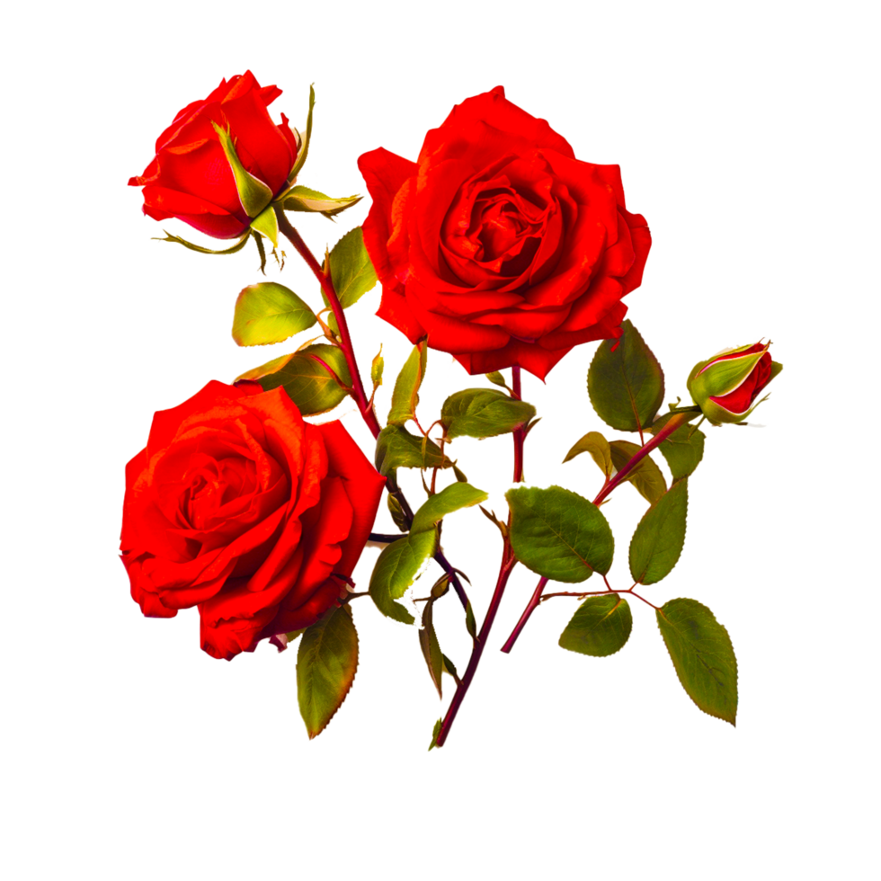 três vermelho flores generativo ai png