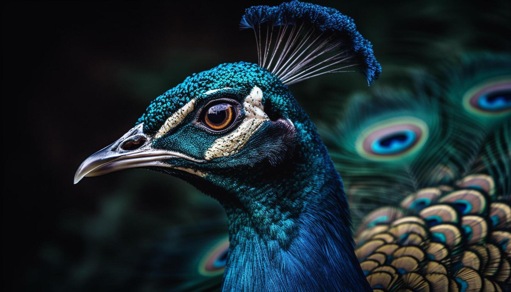 majestuoso pavo real muestra vibrante multi de colores elegancia generado por ai foto