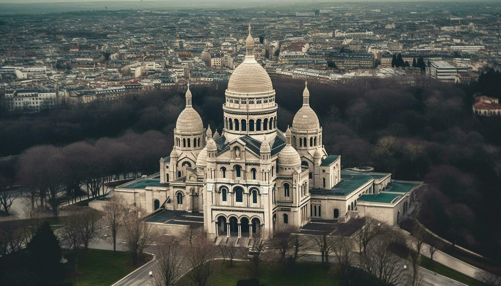 Basilica cross symbolizes Christianity rich history and spirituality generated by AI photo