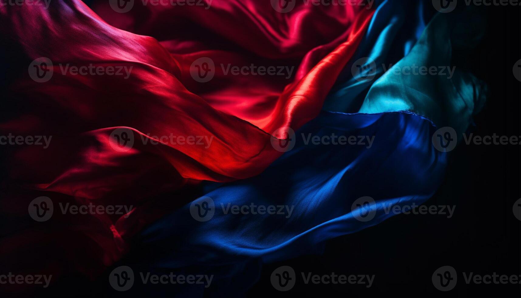 Smooth silk waves flow in vibrant colors generated by AI photo