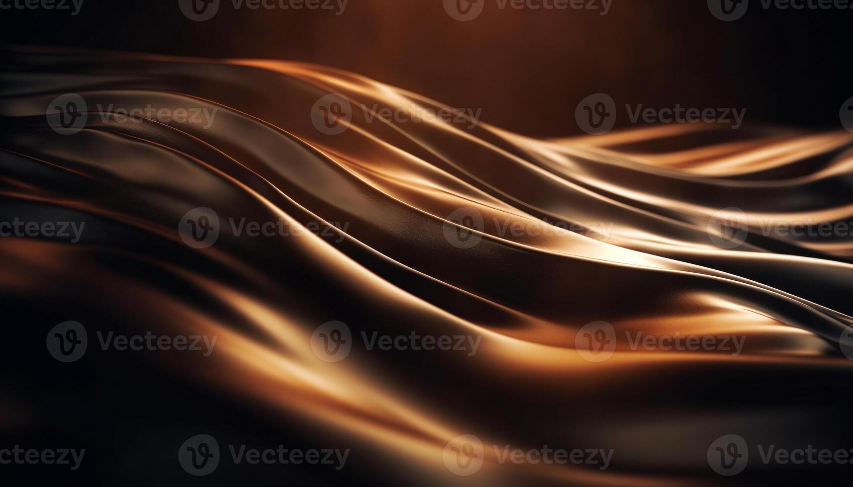 Glowing yellow wave pattern on dark backdrop generated by AI photo