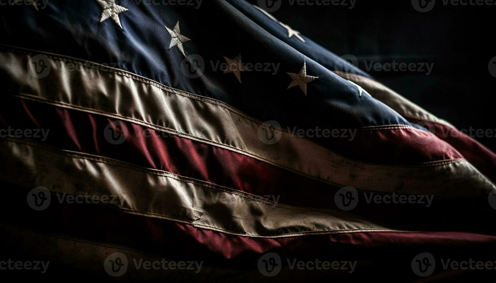 Patriotic silk waving in vibrant American colors generated by AI photo
