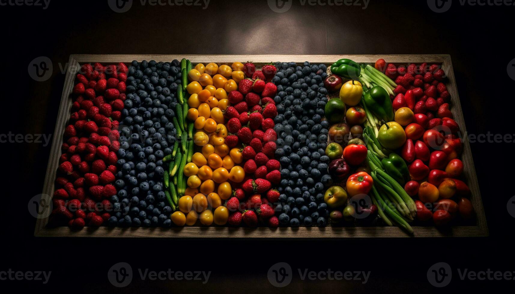 Healthy berry fruit bowl, a gourmet delight generated by AI photo