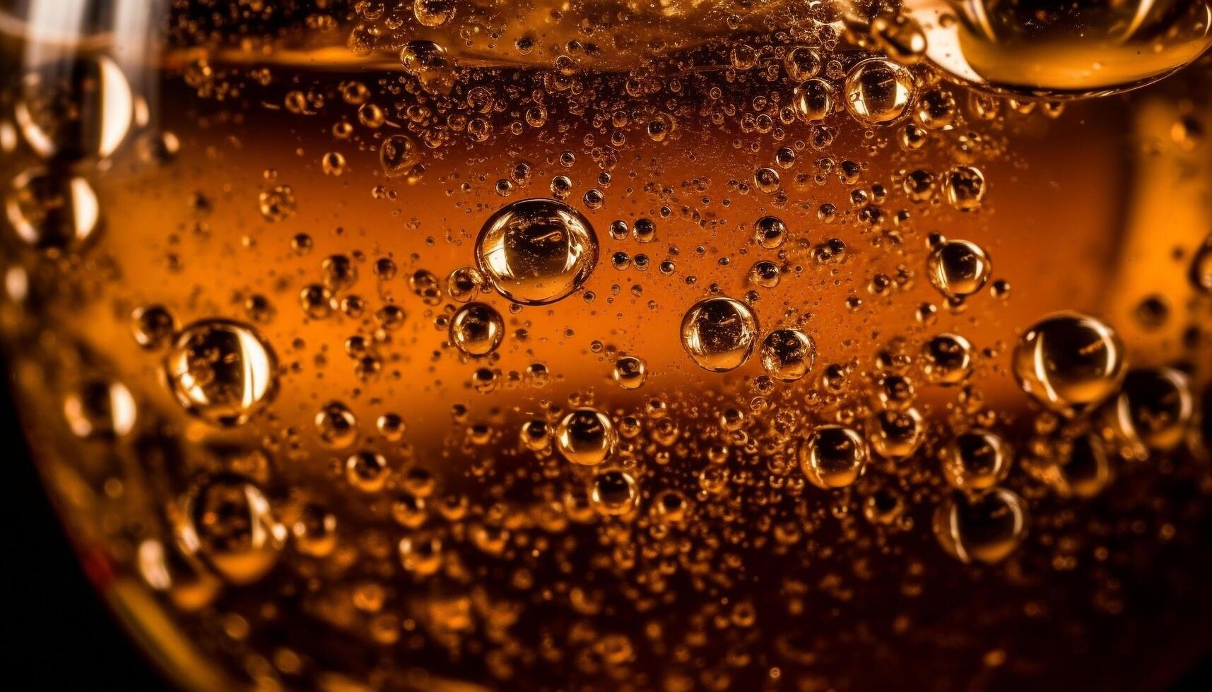 Foamy beer glass reflects brewery shiny background generated by AI photo