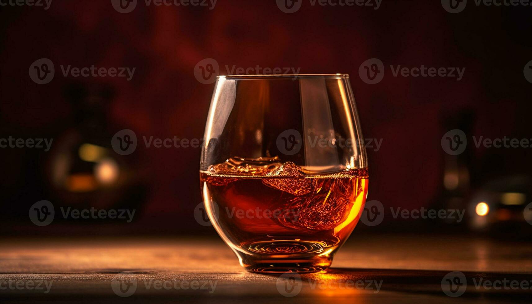 Luxury whiskey glass reflects golden elegance and wealth generated by AI photo