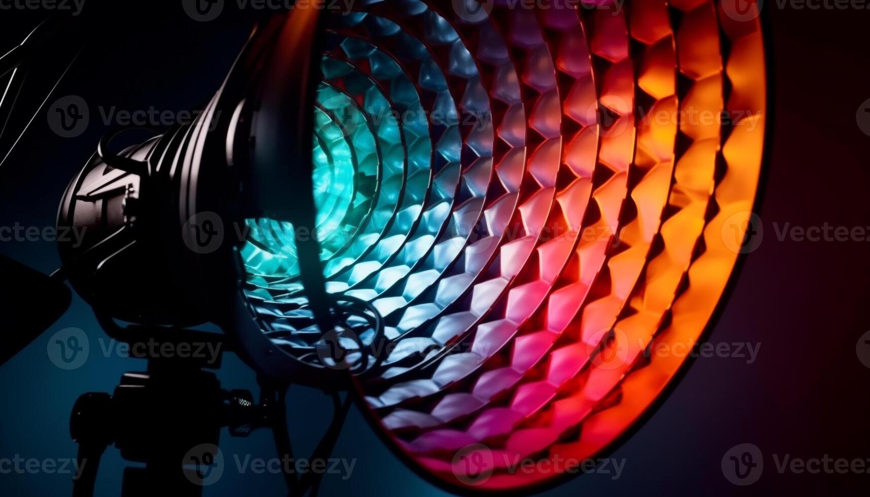 Glowing stage light ignites vibrant nightclub celebration generated by AI photo